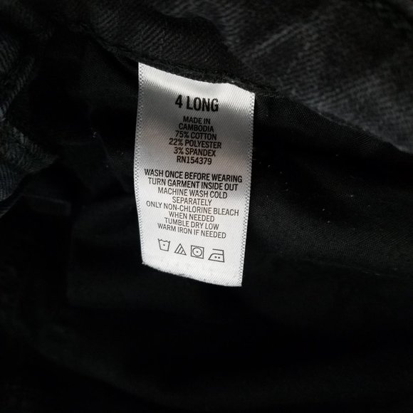 Aeropostale Jeans Womens Size 4 Long High Rise Jegging Destroyed‎ Black Denim - Picture 9 of 15